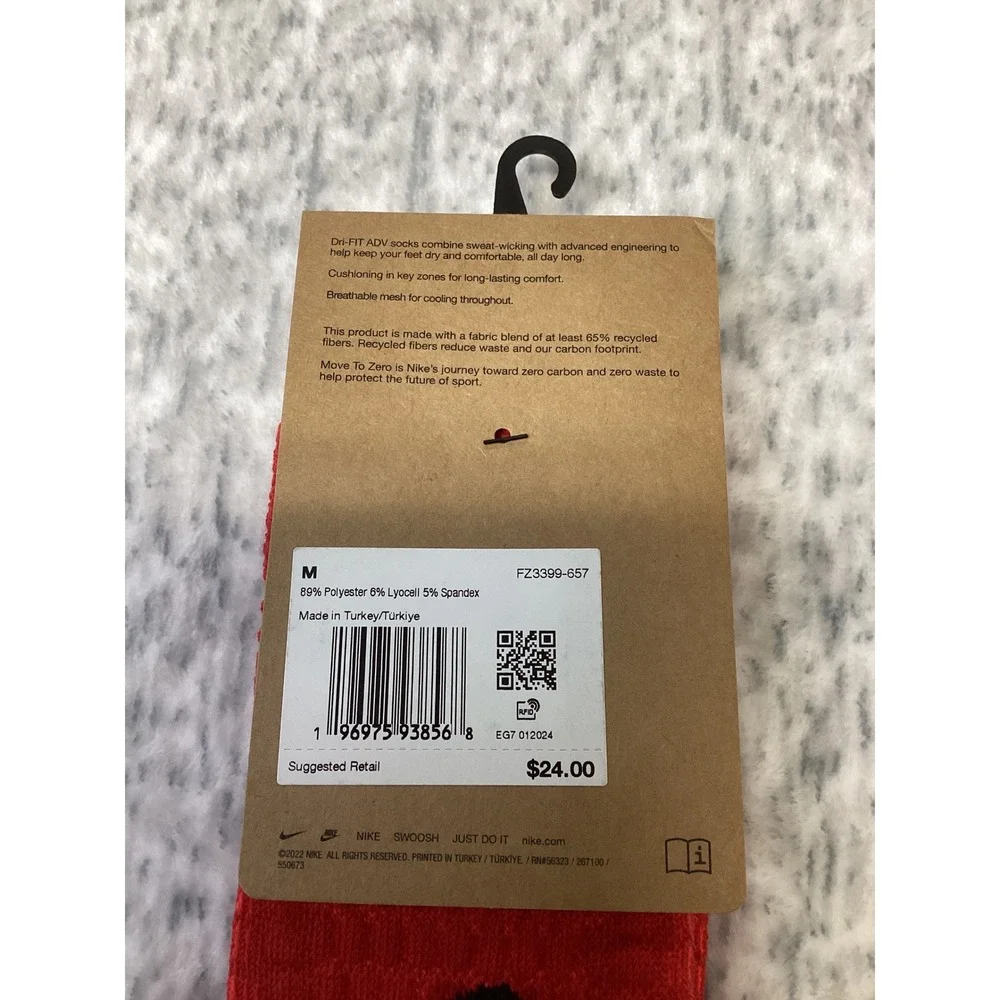 Nike Unicorn Multisport Cushioned Crew Socks Red FZ3399-657 Medium